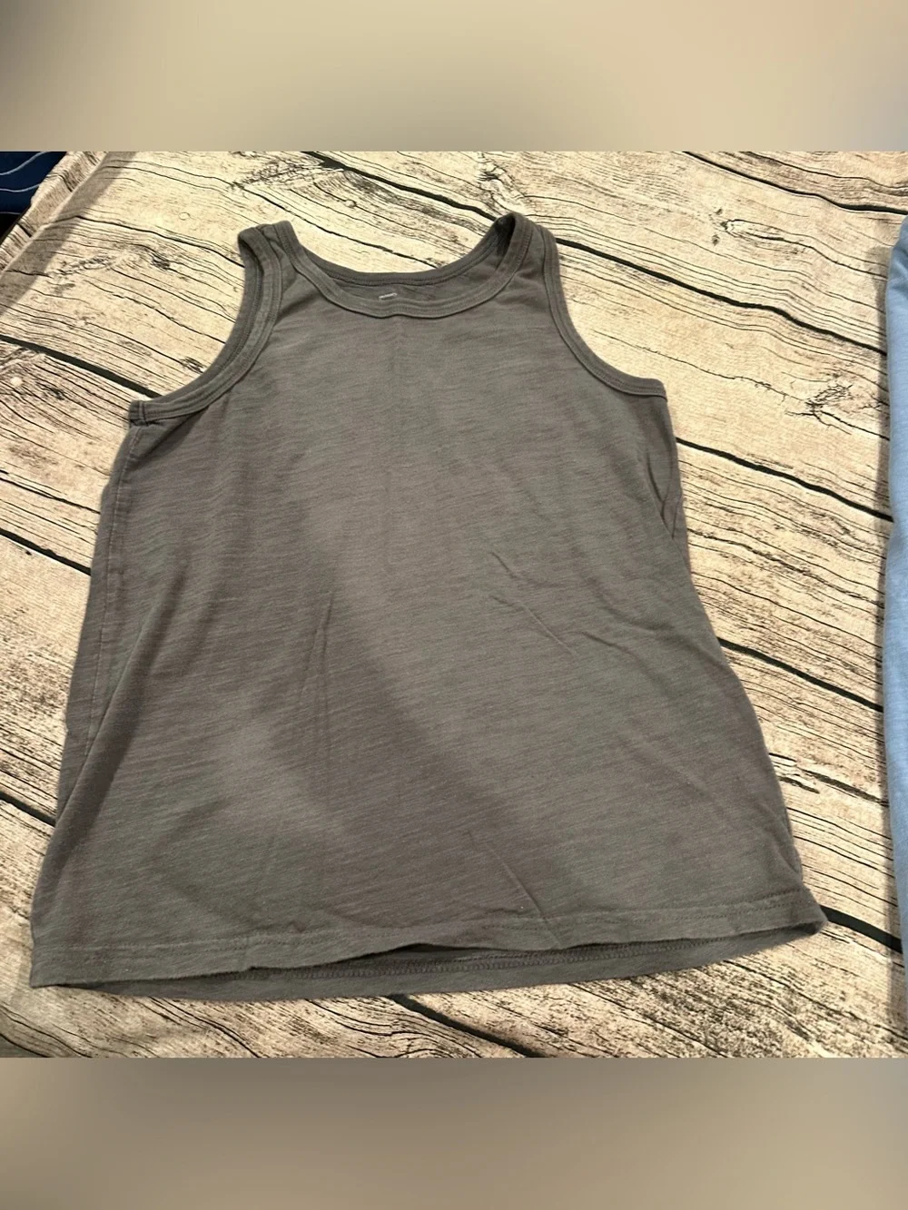 Lot of 2 Primary Kids Tank Tops in Light Blue and Grey, unisex, Style 10